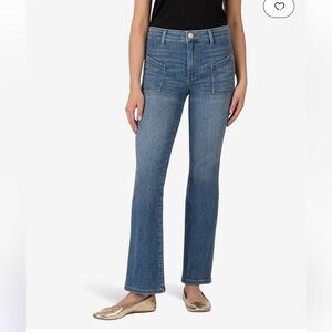 Kut from the Kloth - Kelsey High-Rise Ankle Flare-Front & Back Patch Pockets